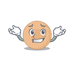 A sweet picture of grinning rounded bandage caricature design style