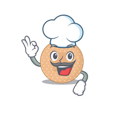 Rounded bandage chef cartoon drawing style wearing iconic chef hat