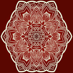 Decorative mandala flower ornament. pattern. vector. Tribal Ethnic Arabic, Indian, motif. for fashion design, wallpaper, invitation