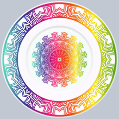 decorative plates for interior design. Empty dish, porcelain plate mock up design. Vector illustration.