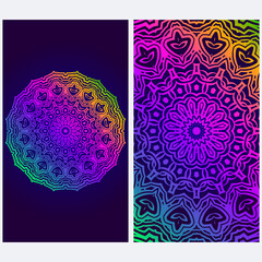 Design Vintage Cards With Floral Mandala Pattern And Ornaments. Vector illustration