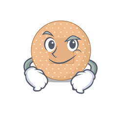 A cute caricature picture of rounded bandage having confident gesture