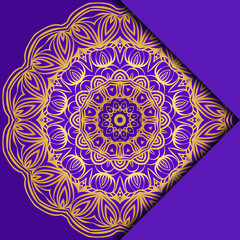 Card Template With Mandala Pattern. For Business Card, Meditation Class. Illustration. Vector