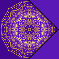 Card Template With Mandala Pattern. For Business Card, Meditation Class. Illustration. Vector