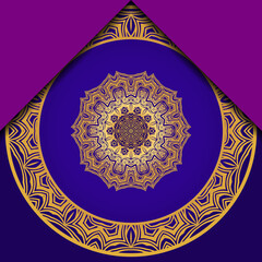 Template greeting card, invitation. Mandala design. Vector illustration.