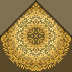 Luxury background. with gold mandala Vector card template.