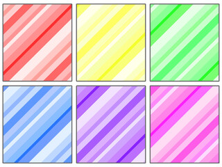 ランダム斜めストライプ 6色セット