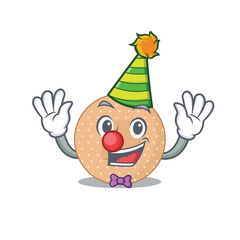 Friendly clown rounded bandage mascot design concept