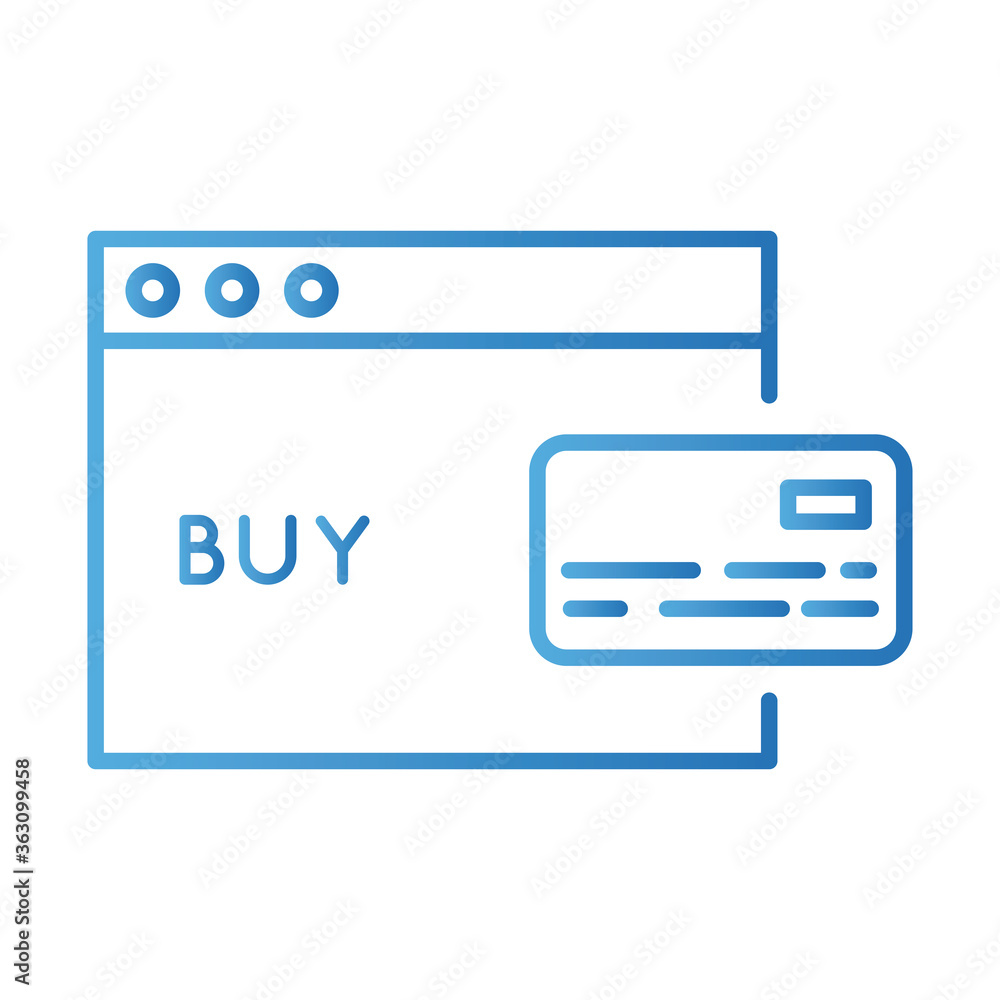 Poster template with credit card payment online gradient style