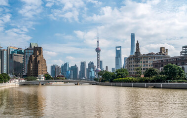 Fototapeta na wymiar Architectural landscape of Lujiazui Financial District, Shanghai