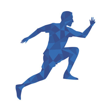 silhouette of athletic man running