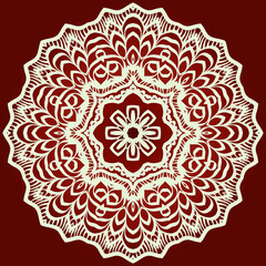 Decorative mandala flower ornament. pattern. vector. Tribal Ethnic Arabic, Indian, motif. for fashion design, wallpaper, invitation