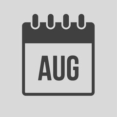 Vector icon day calendar, summer month August