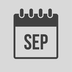 Vector icon day calendar, autumn month September