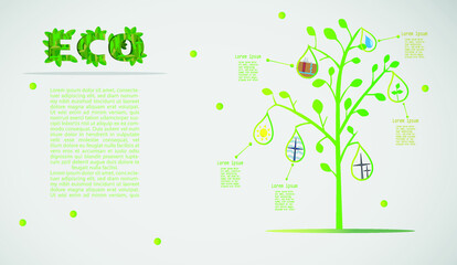 vector of an ecological tree representing kindness to the environment, if you want you can edit it