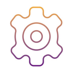 gear machine work gradient line style icon