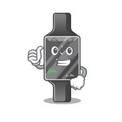 Smart watch cartoon picture design showing OK finger pose