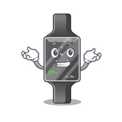 A sweet picture of grinning smart watch caricature design style