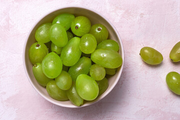 Fresh seasonal grapes in Plastic containers ready to eat To take away