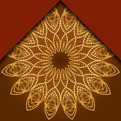 Mandala ornament concept flyer. Ethnic design, on festive and background. Vector background. Card or invitation. Islam, arabic, indian, ottoman motifs. Summer color.