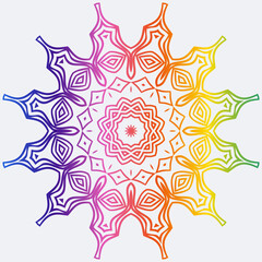 Sacred Oriental Mandala. Color Floral Ornament. Abstract Shapes In Asian Style. Vector Illustration.