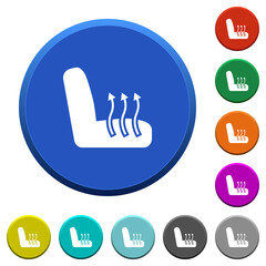 Car seat heating beveled buttons
