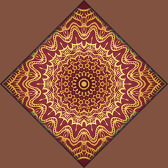 Template Greeting Card, Invitation With Space For Text. Mandala Design. Vector Illustration.