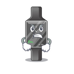 A cartoon picture style of smart watch having a mad face
