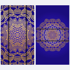 Visit Card Template With Floral Mandala Pattern. Vector Template. Islam, Arabic, Indian, Mexican Ottoman Motifs. Hand Drawn Background.