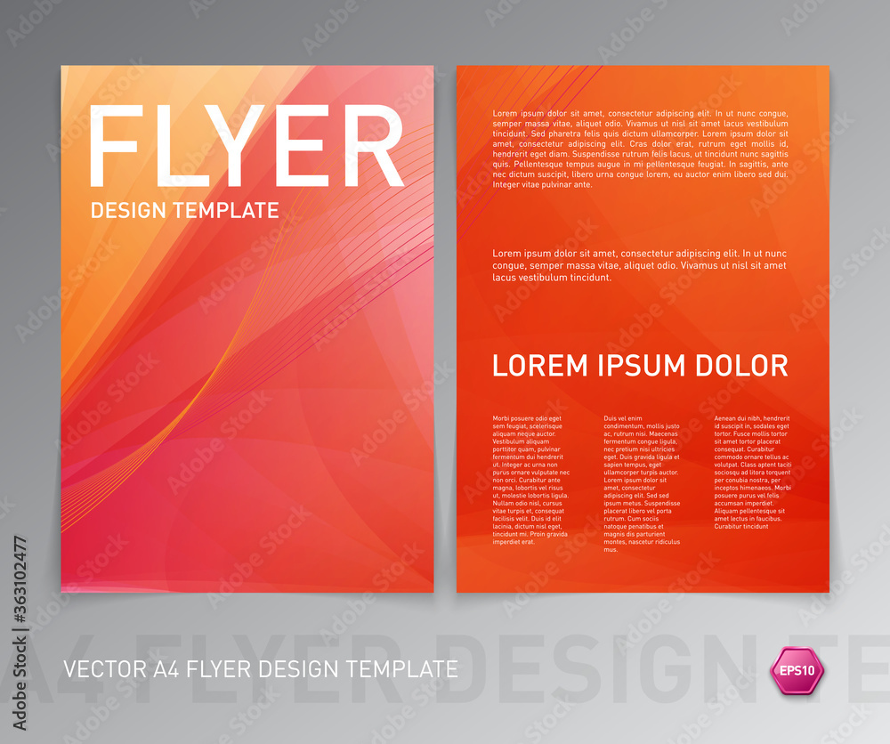 Canvas Prints vector flyer design template. book cover, booklet, leaflet, poster layout. 