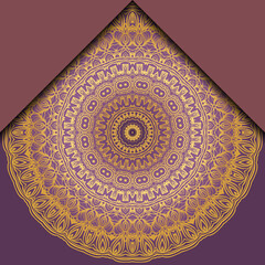 Template Greeting Card, Invitation. Mandala Design. Vector Illustration.