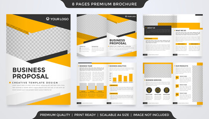 business annual report template design with bifold brochure format use for business profile and proposal