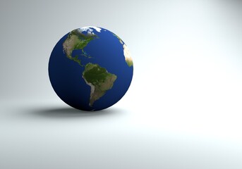 Earth globe isolated on white background.3D illustration