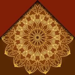 Mandala ornament concept flyer. Ethnic design, on festive and background. Vector background. Card or invitation. Islam, arabic, indian, ottoman motifs. Summer color.