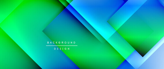 Square shapes composition, fluid gradient geometric abstract background. 3D shadow effects, modern design template