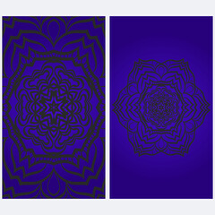 Templates card with mandala design. Vector illustration. For visit card, business, greeting card invitation