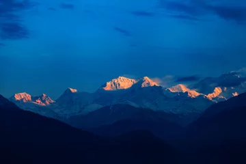 Photo sur Plexiglas Kangchenjunga Kangchenjunga close up view from Pelling in Sikkim, India. Kangchenjunga is the third highest mountain in the world.