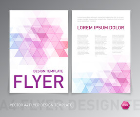 Flyer design template with geometric pattern. leaflet, brochure, print page, banner, cover, poster