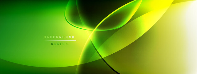 Vector abstract background - liquid bubble shapes on fluid gradient with shadows and light effects. Shiny design template for text