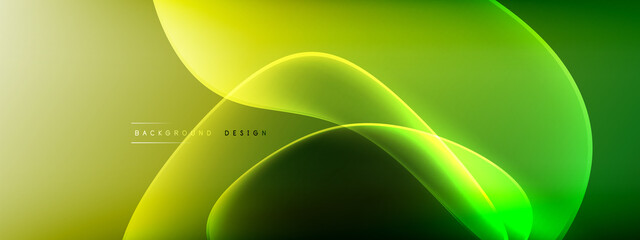 Vector abstract background - liquid bubble shapes on fluid gradient with shadows and light effects. Shiny design template for text