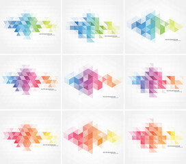 collection of vector abstract triangular mosaic backgrounds