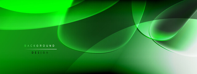 Vector abstract background - liquid bubble shapes on fluid gradient with shadows and light effects. Shiny design template for text