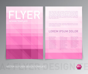 Fototapeta premium Flyer design template with geometric pattern. leaflet, brochure, print page, banner, cover, poster