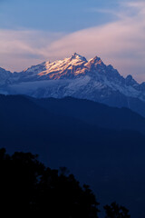 Kangchenjunga close up view from Pelling in Sikkim, India.