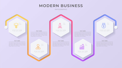 Abstract 3D vector infographic template with a steps for success. Presentation with line elements icons. Business concept design can be used for web, brochure, diagram, chart or banner layout. 