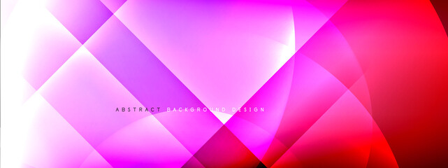 Vector abstract background - circle and cross on fluid gradient with shadows and light effects. Techno or business shiny design templates for text