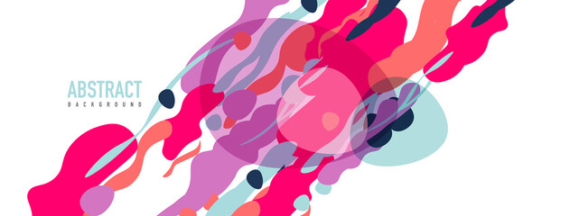 Trendy liquid style shapes abstract design, dynamic vector background for placards, brochures, posters, web landing pages, covers or banners