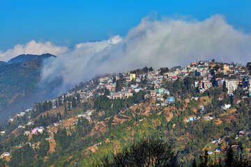 Fototapeta na wymiar Kangchenjunga mountain range. view from Tiger Hill, Darjeeling, west bengal, India.