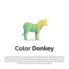 Vector illustration of colorful donkey logo, icon, sticker design template.