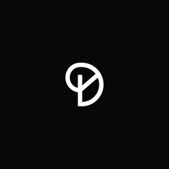 Minimal elegant monogram art logo. Outstanding professional trendy awesome artistic DY YD initial based Alphabet icon logo. Premium Business logo white color on black background
